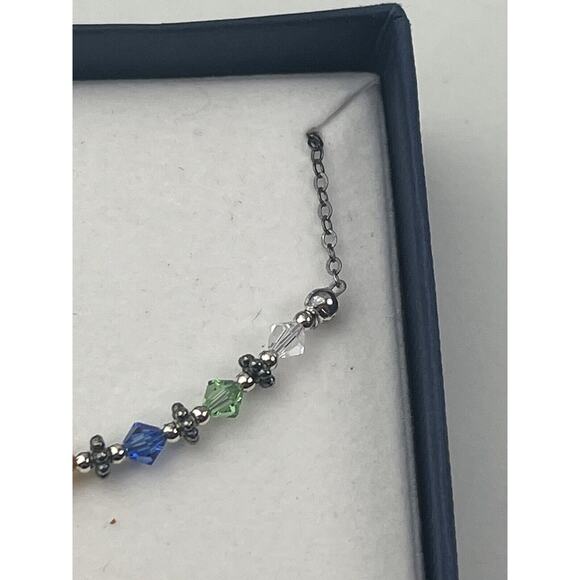 Bob Siemon NIB Salvation Necklace Sterling Silver 18" Austrian Crystal Dainty - Picture 3 of 10